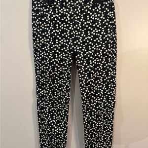 Zara Black and White Floral Pants, Size 2